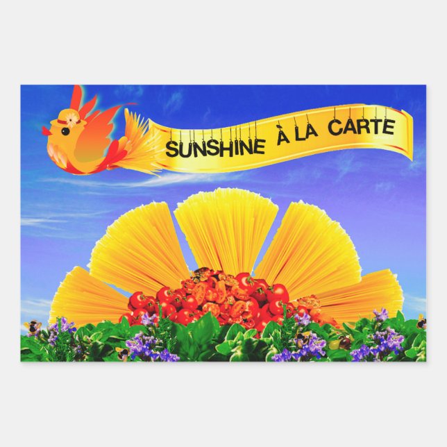 FEUILLE DE PAPIER CADEAU SOLEIL ALA CARTE ! (Devant)