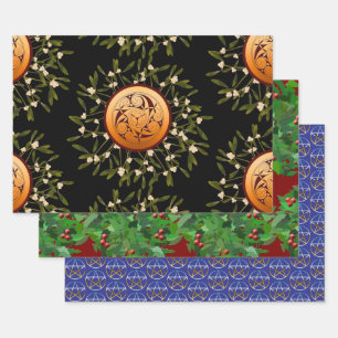 Feuille De Papier Cadeau Solstice d'hiver