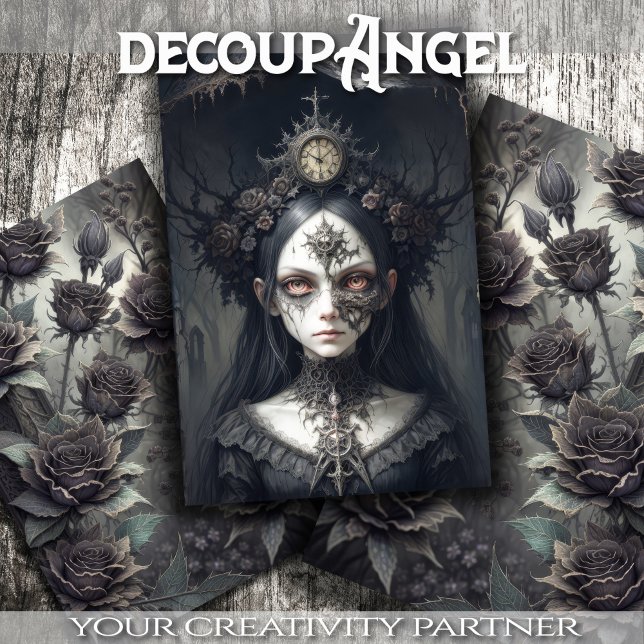 Feuille De Papier Cadeau Sorcière mystique : Rose - Découpage - (Créateur téléchargé)