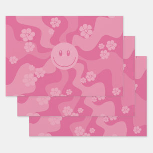 Feuille De Papier Cadeau Sourire - rose