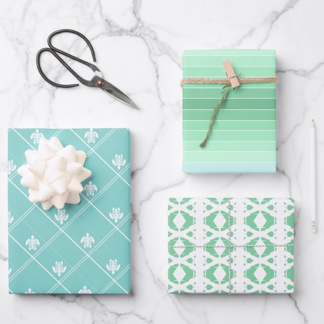 Feuille De Papier Cadeau Sous la mer (Recto)