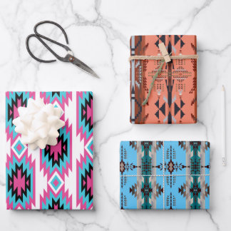Feuille De Papier Cadeau Southwest Dreams : Un graphique Motif géométrique