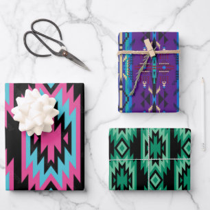 Feuille De Papier Cadeau Southwest Dreams : Un graphique Motif géométrique