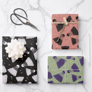 Feuille De Papier Cadeau Space Shuttlecock rose vert