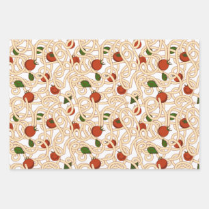 Feuille De Papier Cadeau Spaghetti pâtes nourriture italienne avec tomate