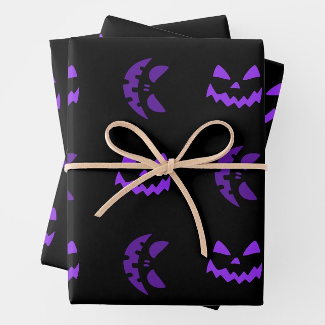Feuille De Papier Cadeau Spooky Halloween paper (En situation)