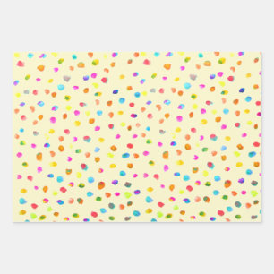 Feuille De Papier Cadeau Spotty pois mignon aquarelle taches colorées