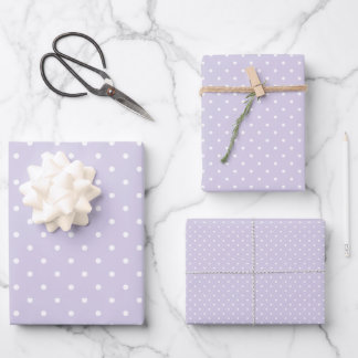 Feuille De Papier Cadeau Spring Polka Dots Classic | Lavande Poussiéreuse