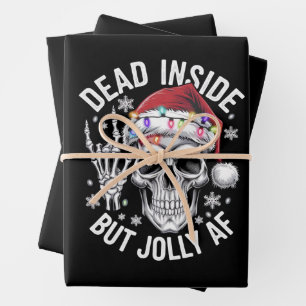 Feuille De Papier Cadeau Squelette de Cadeau de Noël Mort à l'Intérieur Mai