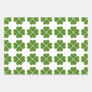 Feuille De Papier Cadeau St Patrick’s day, trèfle vert irlandais