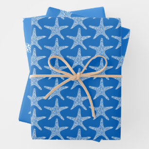 Feuille De Papier Cadeau Starfish Beach Summer Ocean Blue Mariage