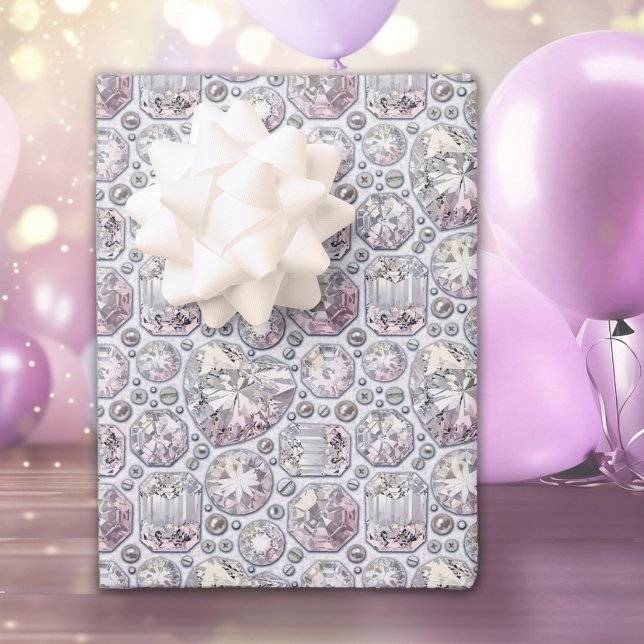 Feuille De Papier Cadeau Steampunk Diamonds Pearls Anniversaire (Créateur téléchargé)