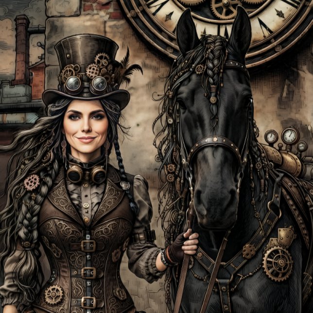 Feuille De Papier Cadeau Steampunk féminine découpage paper (Créateur téléchargé)