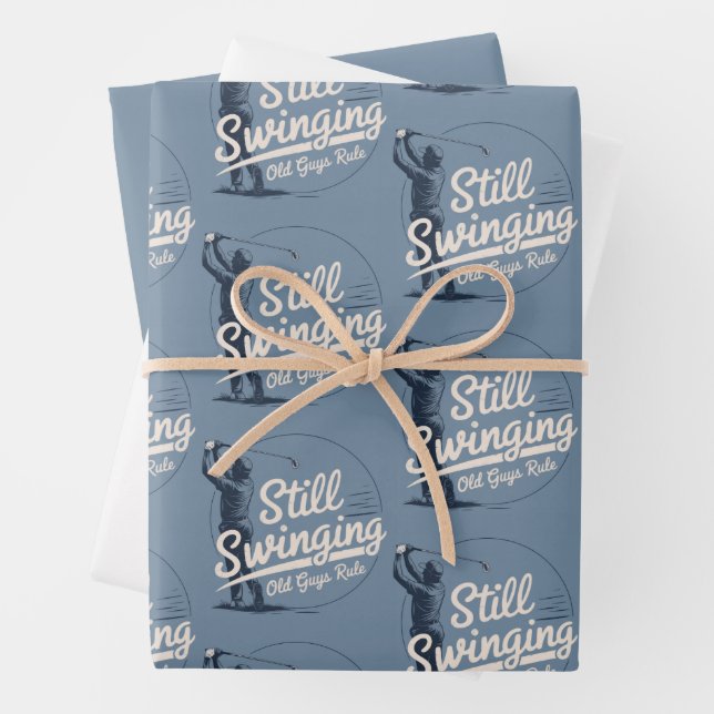 Feuille De Papier Cadeau Still Swinging Old Guys Rule Father's Day Golfers (En situation)