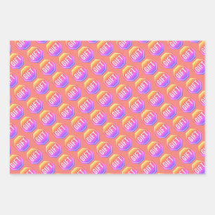 Feuille De Papier Cadeau STOP : GIFT y2k Funny Unique Novelty Simple Classi