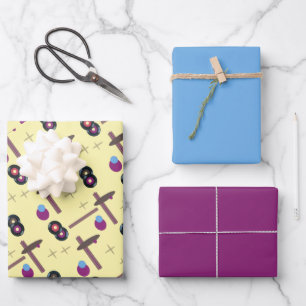 Feuille De Papier Cadeau Style d'enregistrements rétroactifs 1 - Jaune