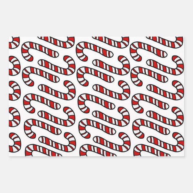 Feuille De Papier Cadeau Sucres de canne (Devant)