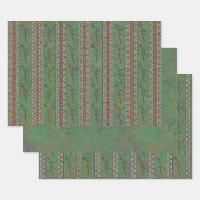Feuille De Papier Cadeau Sud-ouest Roadrunner Sagebrush Green (Lot)