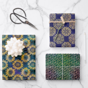 Feuille De Papier Cadeau Sunflowers Shiny Batik