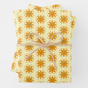 Feuille De Papier Cadeau Suns Étincelants Cute Charming Motif Cadeau