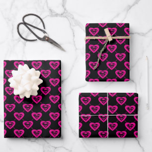 Feuille De Papier Cadeau Supergirl Hearts Diagonal Pattern