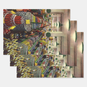 Feuille De Papier Cadeau Supermarché vintage pour les entreprises, nourritu