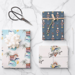 Feuille De Papier Cadeau Surf   Retro Summer Beach