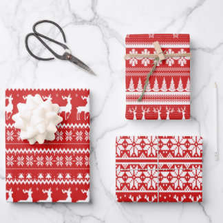 Feuille De Papier Cadeau Sweat de Noël rouge et blanc