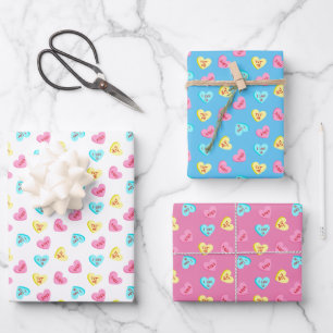 Feuille De Papier Cadeau Sweet Candy Hearts Valentines Day