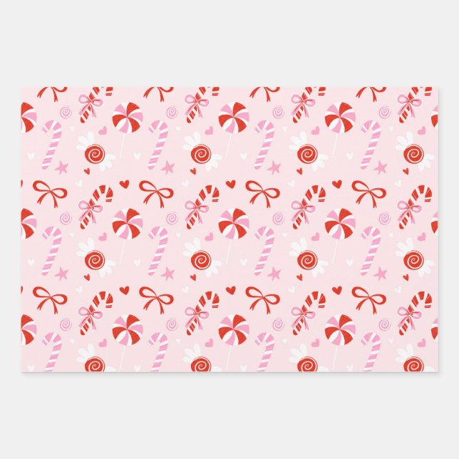 Feuille De Papier Cadeau Sweet Candy Pink Wrapping Paper (Devant)