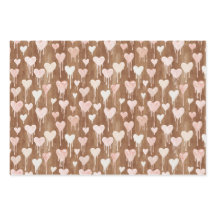 Sweet Chocolate Hearts Cream Brown Pink Glitter