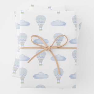 Feuille De Papier Cadeau Sweet Dreams Hot Air Balloon Baby shower coloré