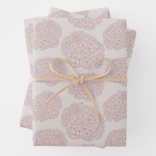 Feuille De Papier Cadeau Sweet Pastel Blush Rose Girly Hydrangea