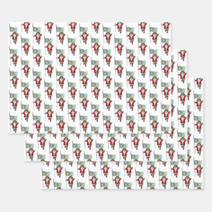 Feuille De Papier Cadeau Sweet Santa Claus visite Delaware