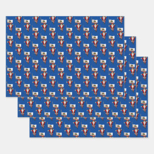 Feuille De Papier Cadeau Sweet Santa Claus visite la Californie