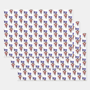 Feuille De Papier Cadeau Sweet Santa Claus visite la Louisiane