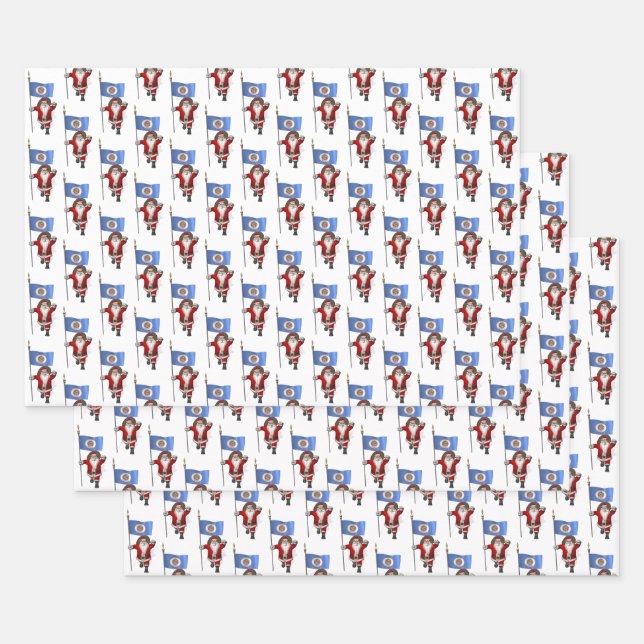Feuille De Papier Cadeau Sweet Santa Claus visite Minnesota (Lot)