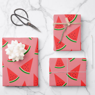 Feuille De Papier Cadeau Sweet Watermelon tranche Motif rose