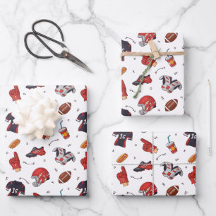 Feuille De Papier Cadeau Symboles sportifs de football Athlètes Motifs