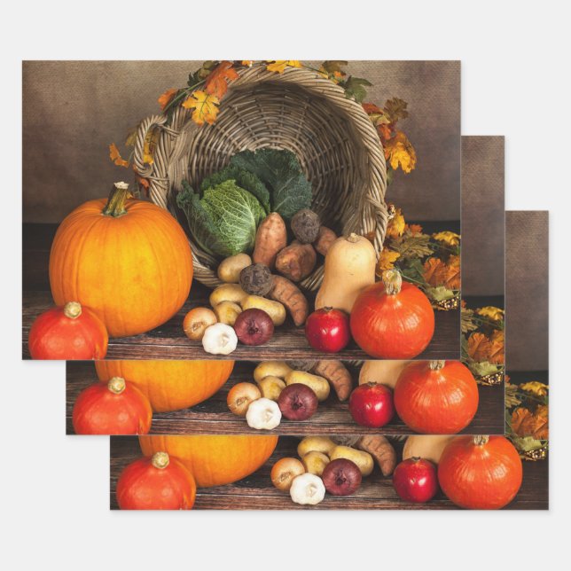 Feuille De Papier Cadeau Table Bountiful Harvest (Lot)