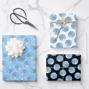 Feuille De Papier Cadeau Tableau de la mangeoire d'hiver de chickadee Oisea