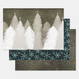 Feuille De Papier Cadeau Tableau noir Mariage de Noël Bund : Argent d'or