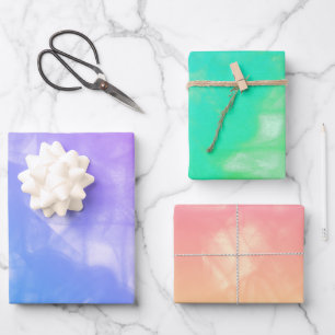 Feuille De Papier Cadeau Taches de fumée colorées Decoupage 