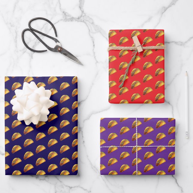 Feuille De Papier Cadeau Taco (Recto)
