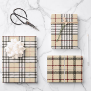 Feuille De Papier Cadeau Tan and White Buffalo Plaid En vichy en série 3