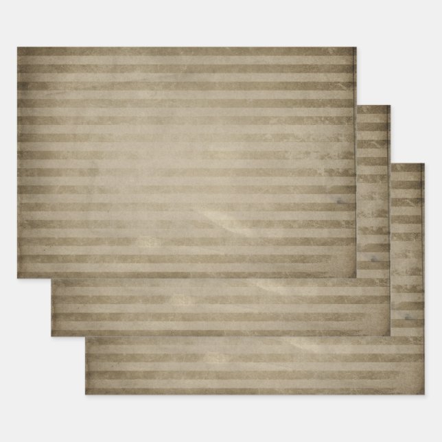 Feuille De Papier Cadeau Tan Stripes (Lot)
