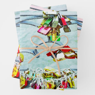 Feuille De Papier Cadeau Tant d'amour ! L'amour serrure pour l'amour éterne