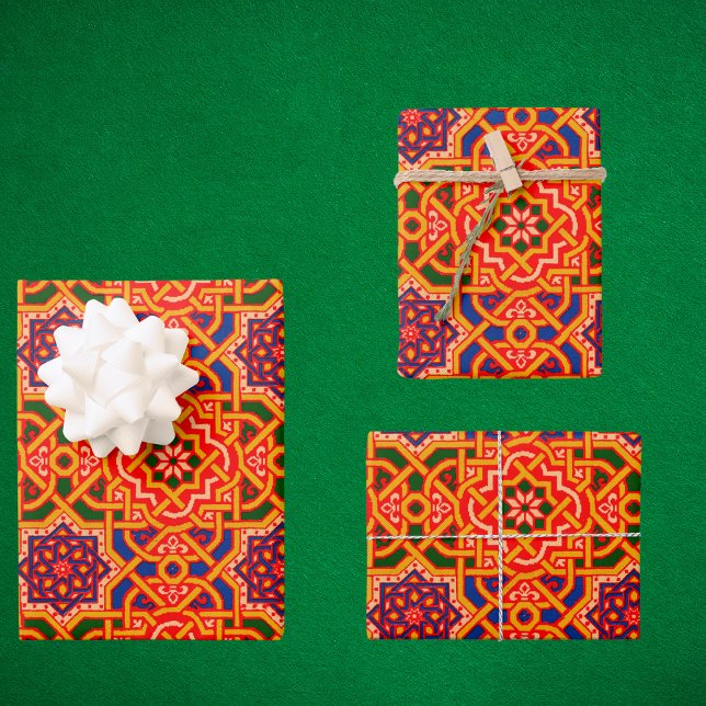 Feuille De Papier Cadeau Tapis coloré d'époque (Créateur téléchargé)