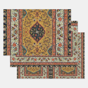 Feuille De Papier Cadeau Tapis Élegant Tapisserie Perse Antique Riche