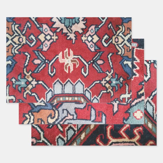 Feuille De Papier Cadeau Tapis Persan Photo  (Lot)